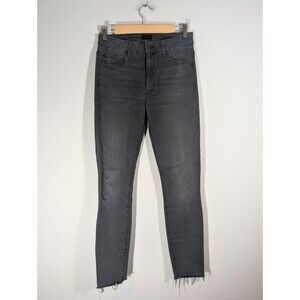Mother Womens Black High Waisted Looker Ankle Fray Jeans Sz 27 Timeless Casual